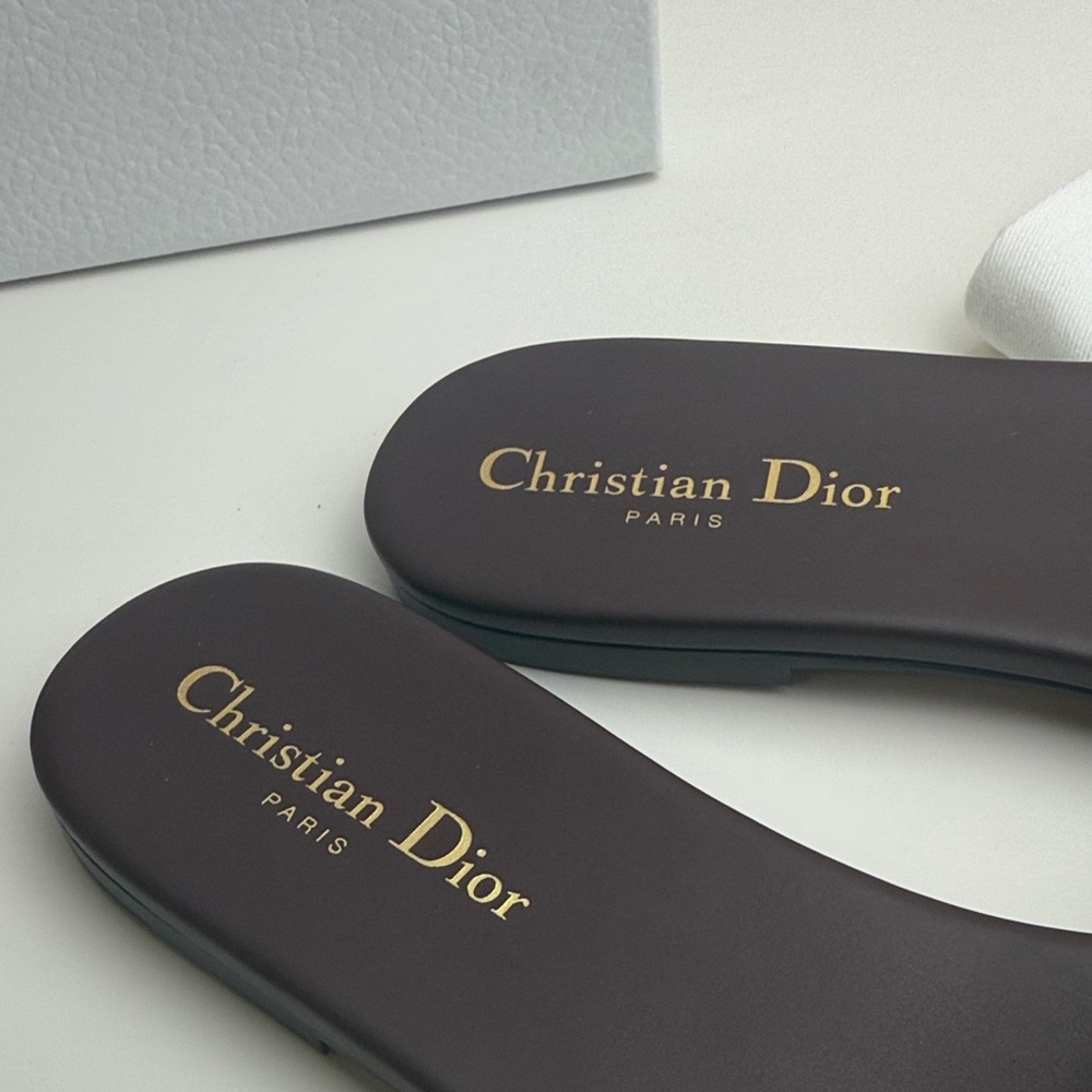 Dior Dway Slides Sz 40.5 Logo Strap Slide Sandals Deep Amaran/ Burgundy - Picture 2 of 7